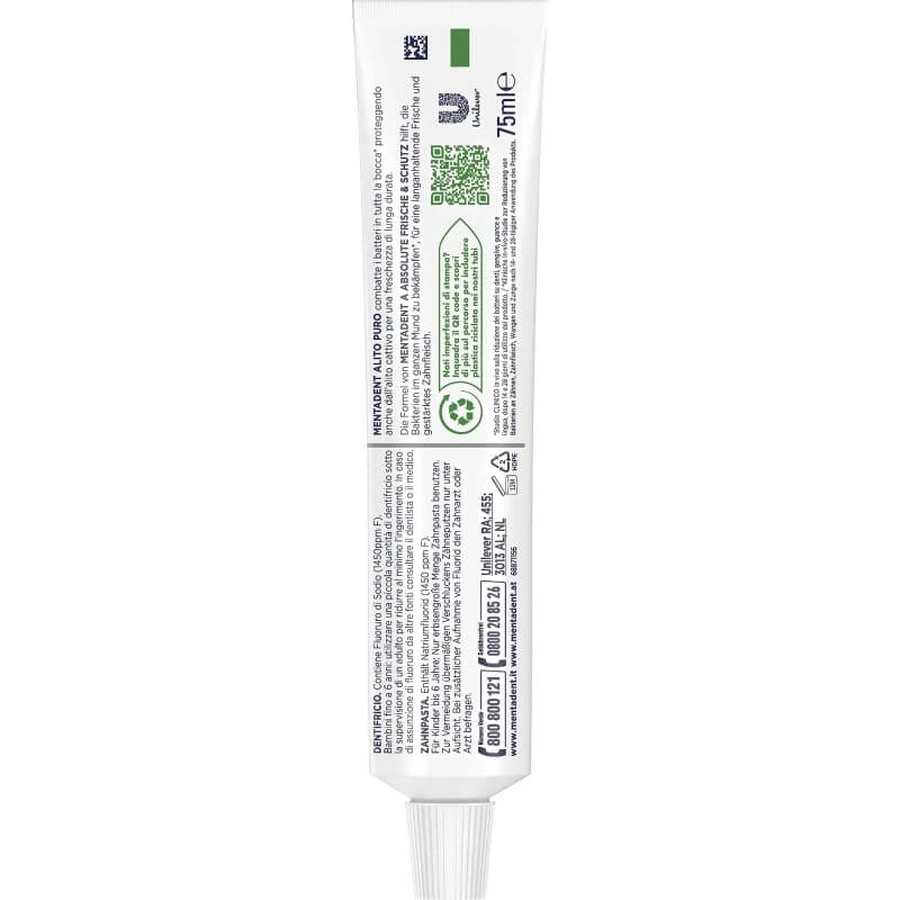 Mentadent Pure Breath - Refreshing Toothpaste 75 ml