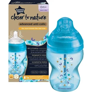 Tommee Tippee Advanced Anti-Colic - 260 ml Bottle - Blue Elephant