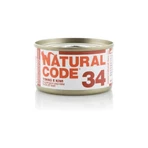 Natural Code 34 Thon et kiwi - Aliment complet pour chats adultes, 85 g