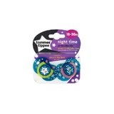 Tommee Tippee Night Time Orthodontic - 2 tétines en silicone, 18 à 36 mois - Couleurs assorties