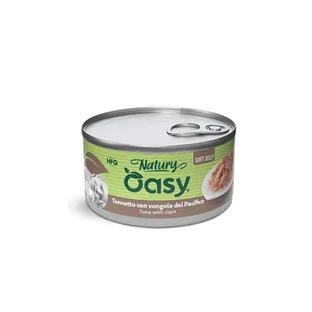 Oasy Wet Cat Natury Soft Jelly Tuna with Clams - Complementary Food for Adult Cats, 150 g