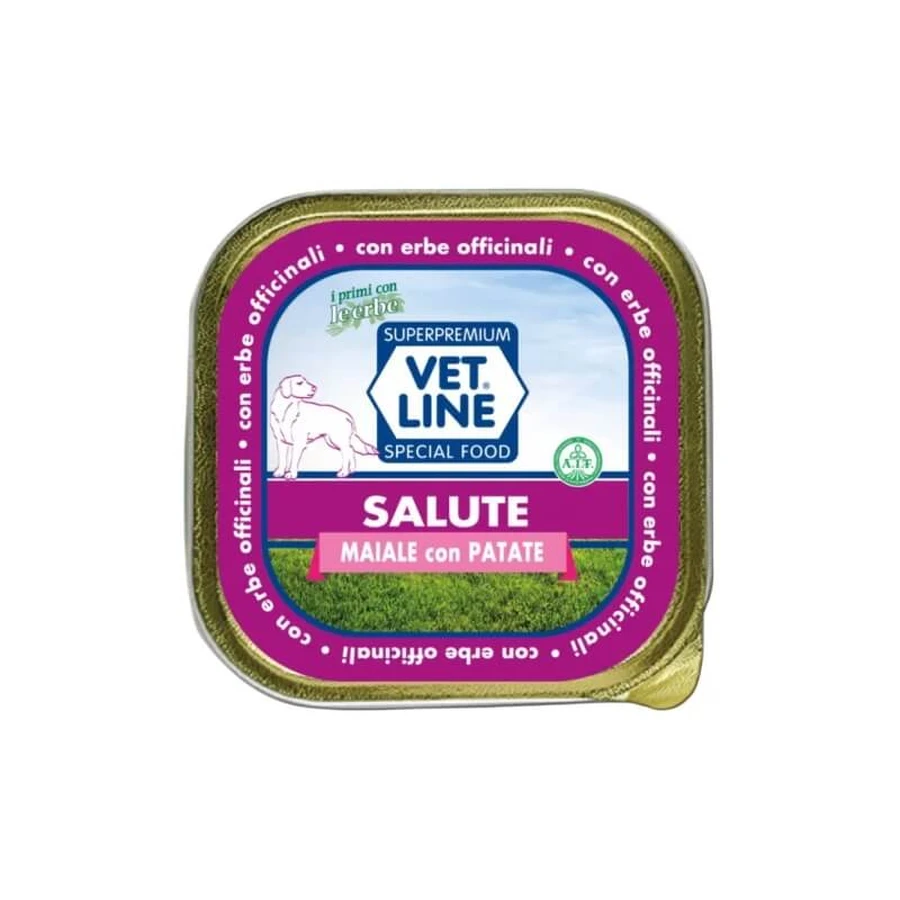 Vet Line Salute Schweinefleisch und Kartoffeln – Alleinfuttermittel für ausgewachsene Hunde, 150 g