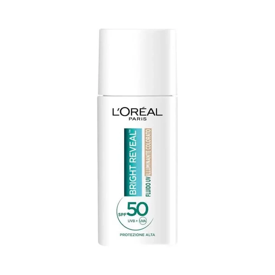 L'Oréal Paris Bright Reveal SPF 50 - Fluido UV iluminador con ligero tono, 50 ml