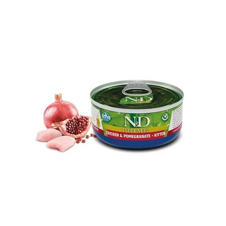 Farmina N&amp;d Prime Kitten Chicken and Pomegranate - Complete food for kittens, pregnant, and nursing cats, 80 g