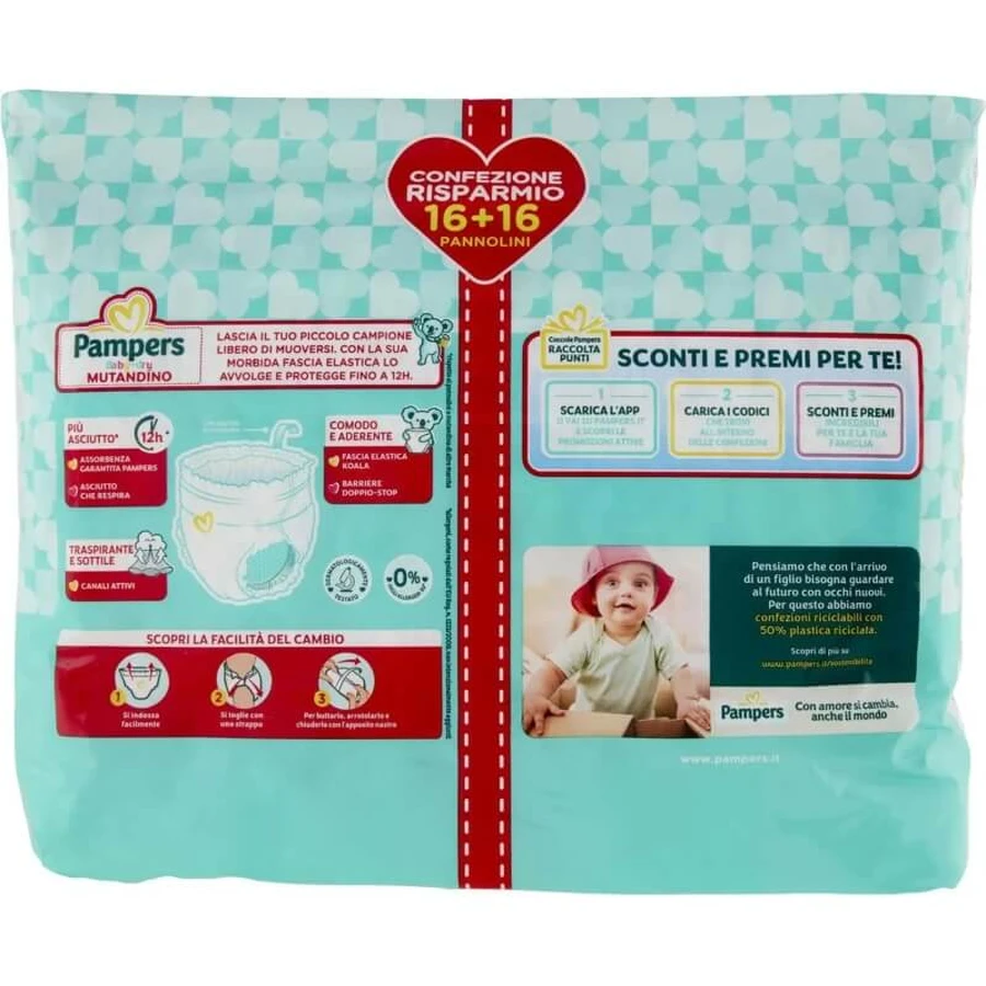 Pampers Baby Dry Extra Large Pants - 32 diapers, size 6 (15+ kg)