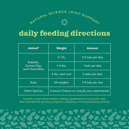 Oxbow Natural Science Joint Support - Complément alimentaire pour les articulations des petits animaux, 120 g