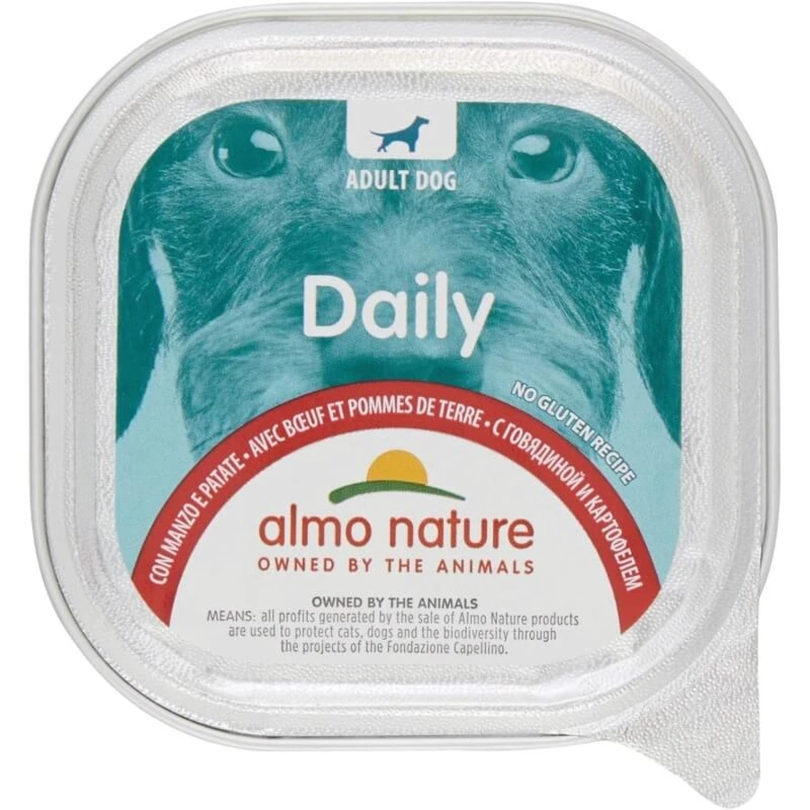 Almo Nature Daily Menu Ternera y patatas - Comida húmeda para perros adultos, 100 g