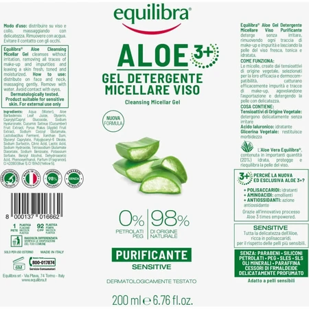 Equilibra Aloe - Micellar Facial Cleansing Gel 200 ml
