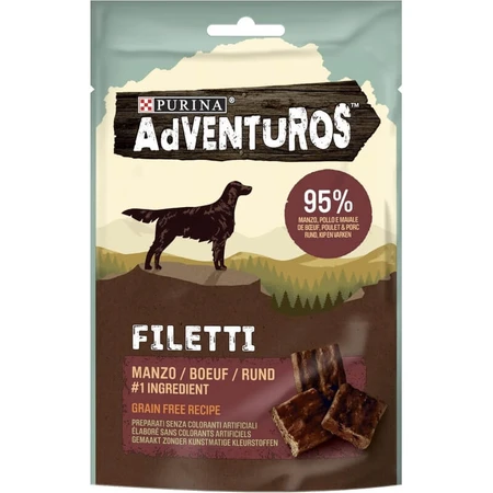 Adventuros rundvleesstrookjes - Hondensnacks, 70 g