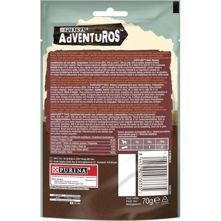 Adventuros rundvleesstrookjes - Hondensnacks, 70 g