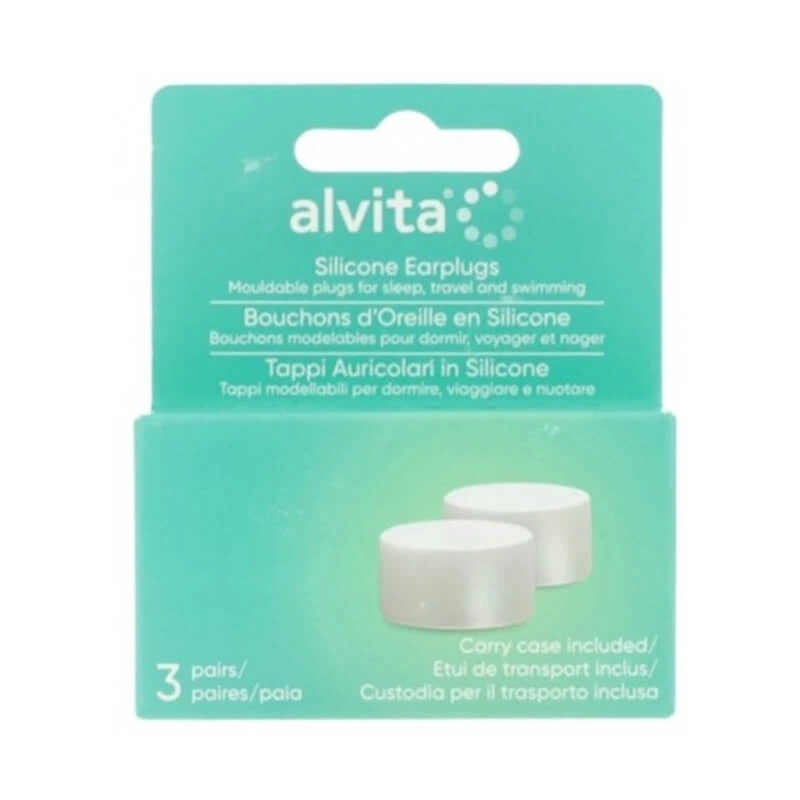Alvita Moldable Silicone Earplugs - 3 Reusable Pairs