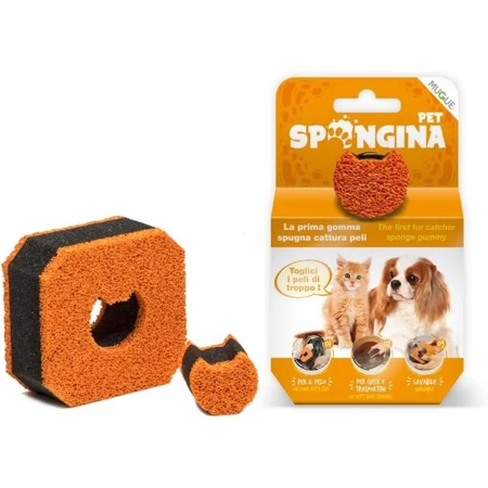 Mugue Spongina pet: una esponja borradora que recoge el pelo de las mascotas, el polvo y el pelo humano, ideal para usar en toda la casa y sobre el pelaje de las mascotas