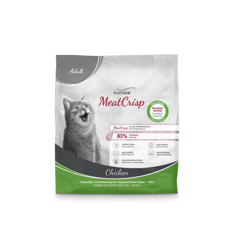 Platinum Meatcrisp Adult Chicken – Alleinfuttermittel für ausgewachsene Katzen, 400 g
