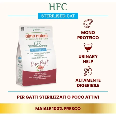 Almo Nature HFC Our Best Gesteriliseerd Varkensvlees - Compleet voer voor gesteriliseerde volwassen katten, 300 g