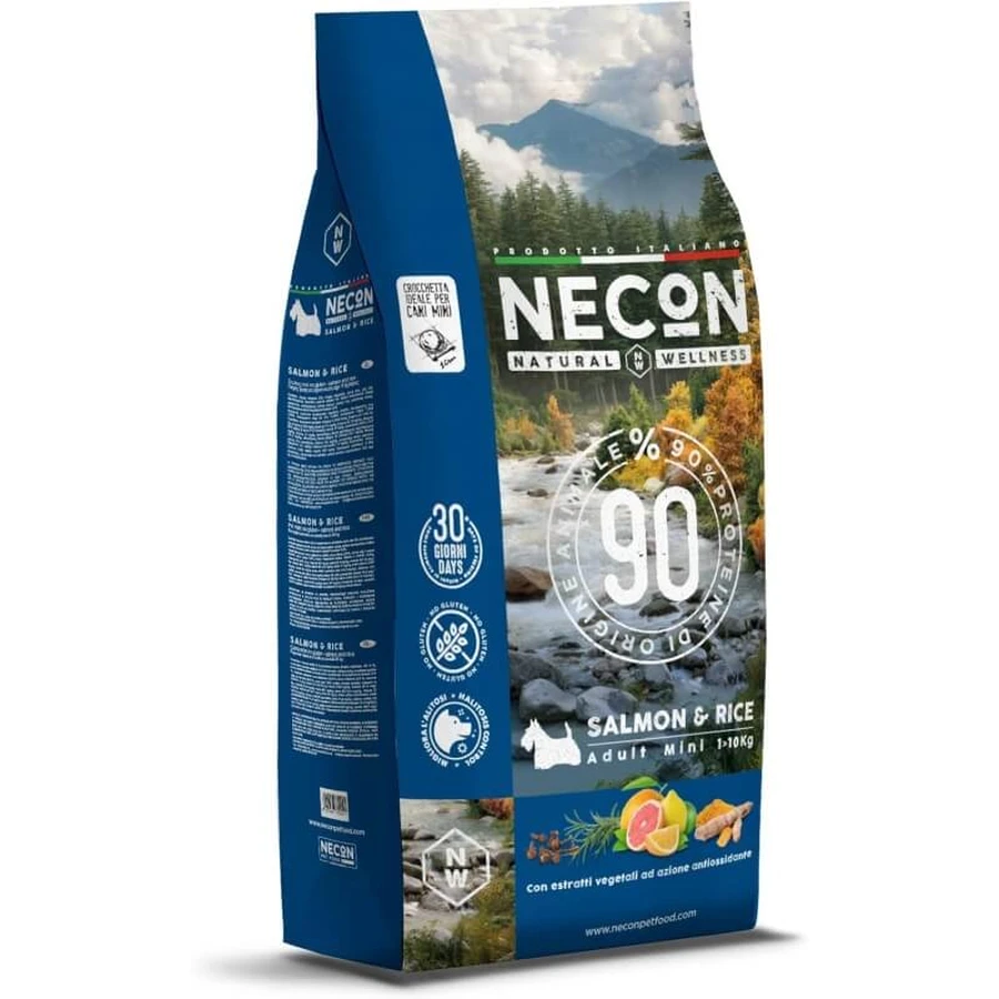 Necon Pet Food Natural Wellness Adult Mini mit Lachs und Reis – Alleinfuttermittel für kleine erwachsene Hunde, 2 kg
