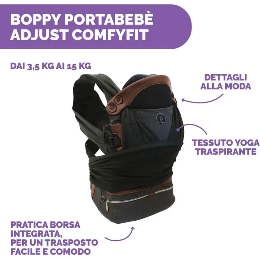 Chicco Boppy ComfyFit Baby Carrier, Charcoal