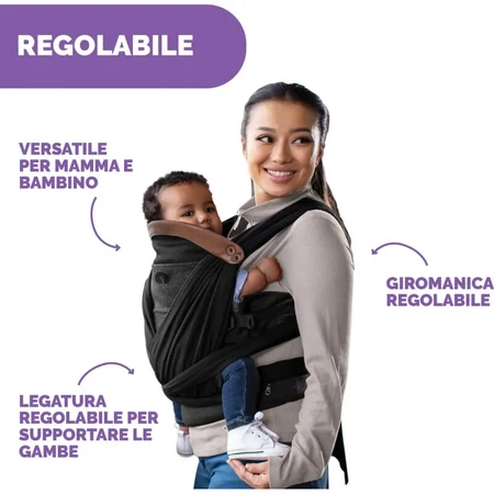 Chicco Boppy ComfyFit Baby Carrier, Charcoal