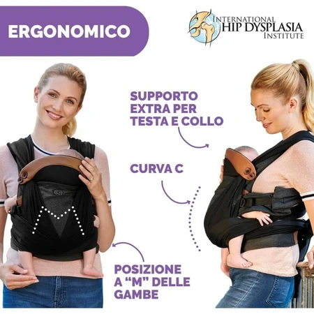 Chicco Boppy ComfyFit Baby Carrier, Charcoal