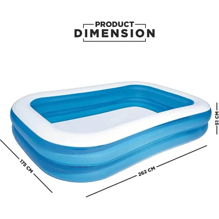 Bestway Rectangular Inflatable Pool, 262x175 cm
