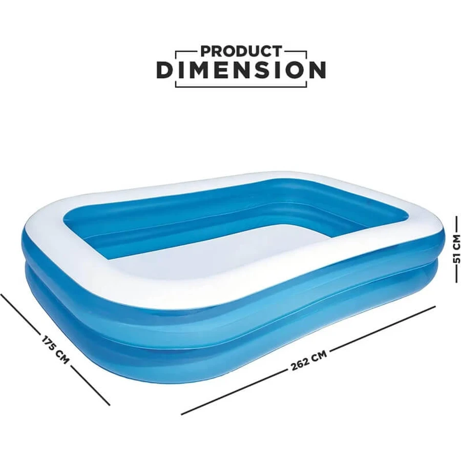 Bestway Rectangular Inflatable Pool, 262x175 cm