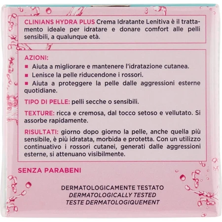 Clinians Hydra Plus - Crema facial hidratante y calmante para pieles secas y sensibles, 50 ml