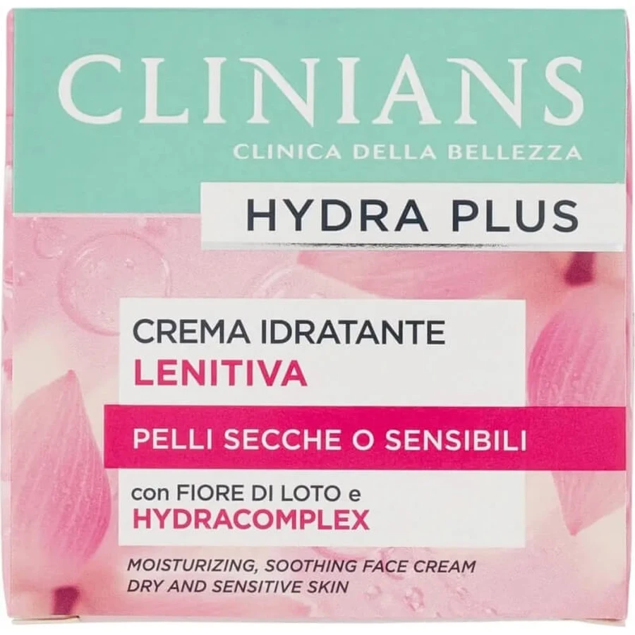 Clinians Hydra Plus - Crema facial hidratante y calmante para pieles secas y sensibles, 50 ml