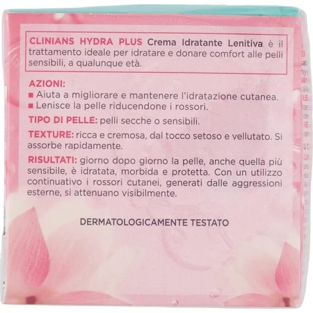 Clinians Hydra Plus - Crema facial hidratante y calmante para pieles secas y sensibles, 50 ml
