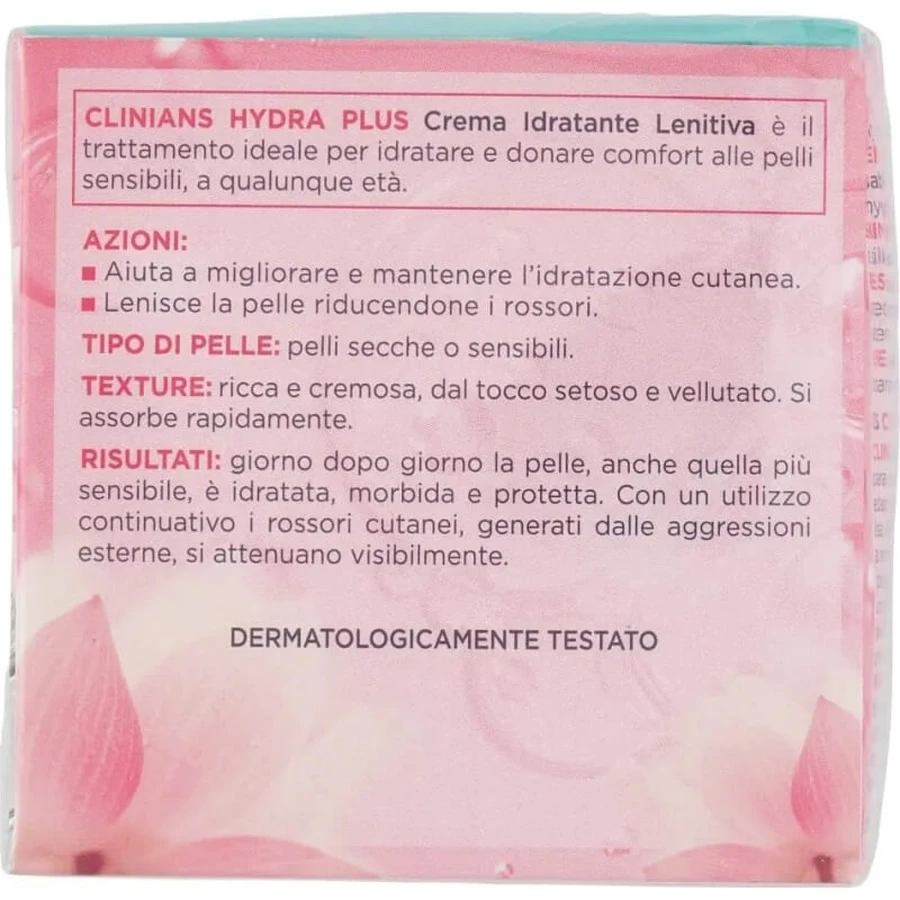 Clinians Hydra Plus - Crema facial hidratante y calmante para pieles secas y sensibles, 50 ml