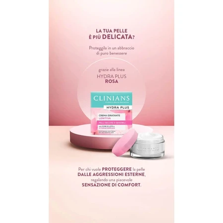 Clinians Hydra Plus - Crema facial hidratante y calmante para pieles secas y sensibles, 50 ml