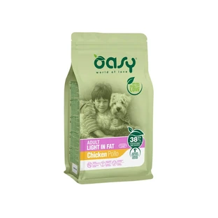 Oasy Adult Light, sabor a pollo - Alimento completo para perros adultos castrados o con sobrepeso, 3 kg