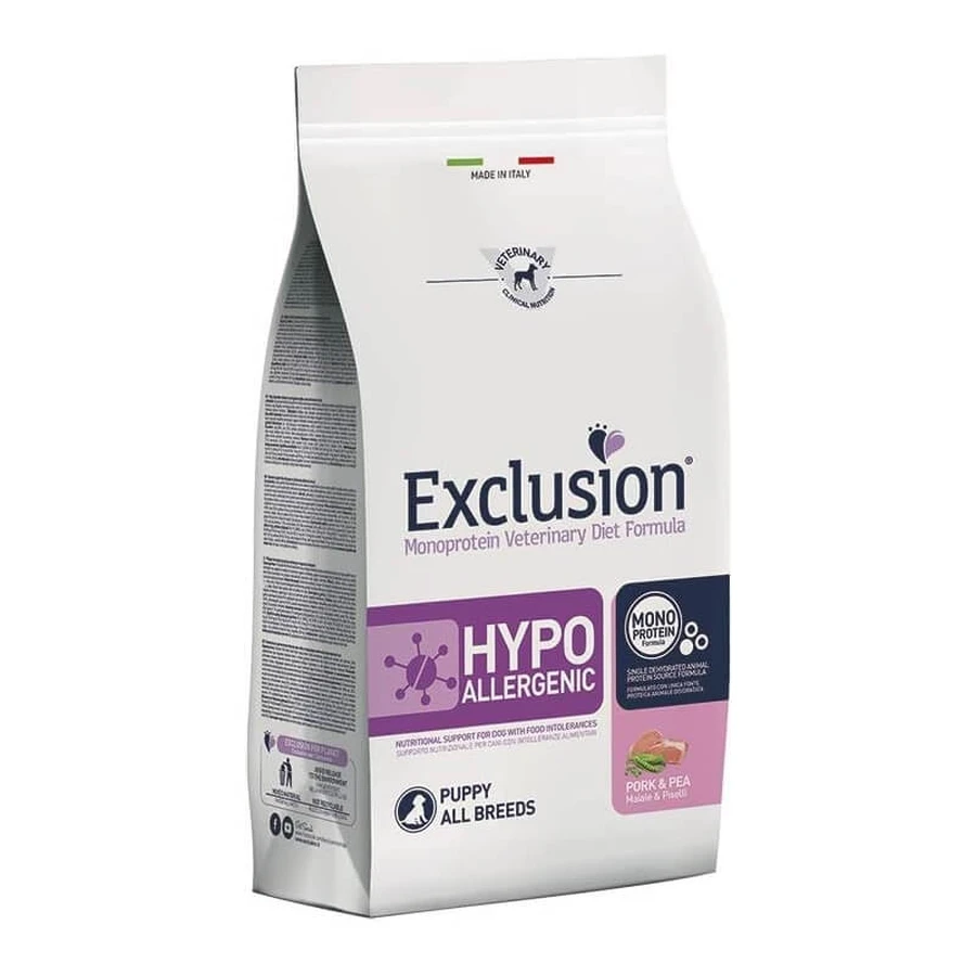 Exclusion Hypoallergenic Puppy Diet mit Schweinefleisch und Erbsen – Alleinfuttermittel für Welpen mit Nahrungsmittelunverträglichkeiten, 2 kg