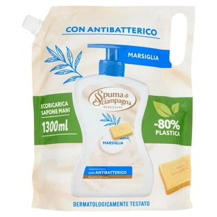 Jabón de manos en crema «Champagne Foam Marseille» con fórmula antibacteriana - Recambio de 1300 ml