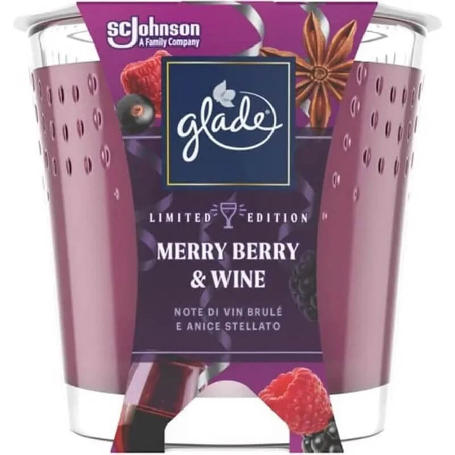 Glade Merry Berry &amp; Wine Limited Edition – Duftkerze