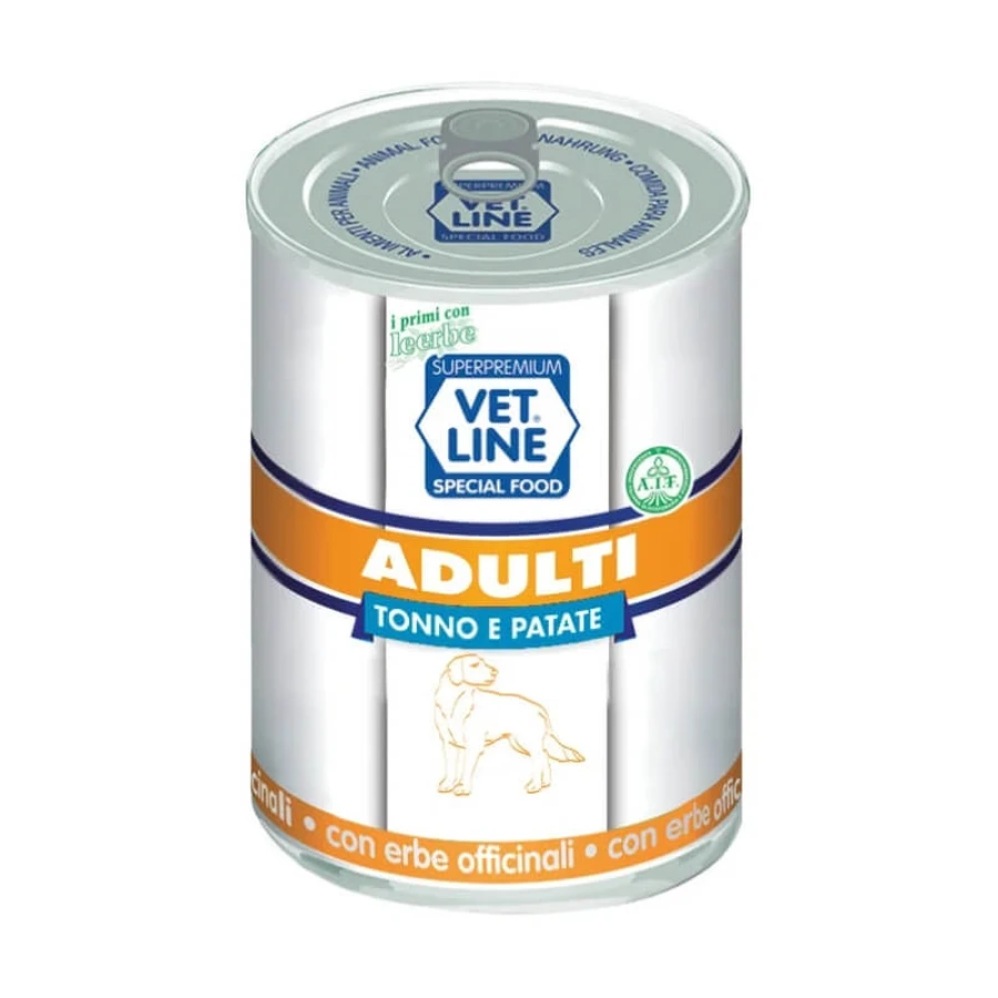 Vet Line Adult Atún y Patatas - Comida húmeda para perros adultos, 400 g