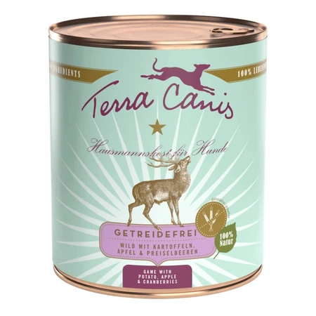 Terra Canis Grain-Free Game - Pienso completo sin cereales para perros adultos, 800 g