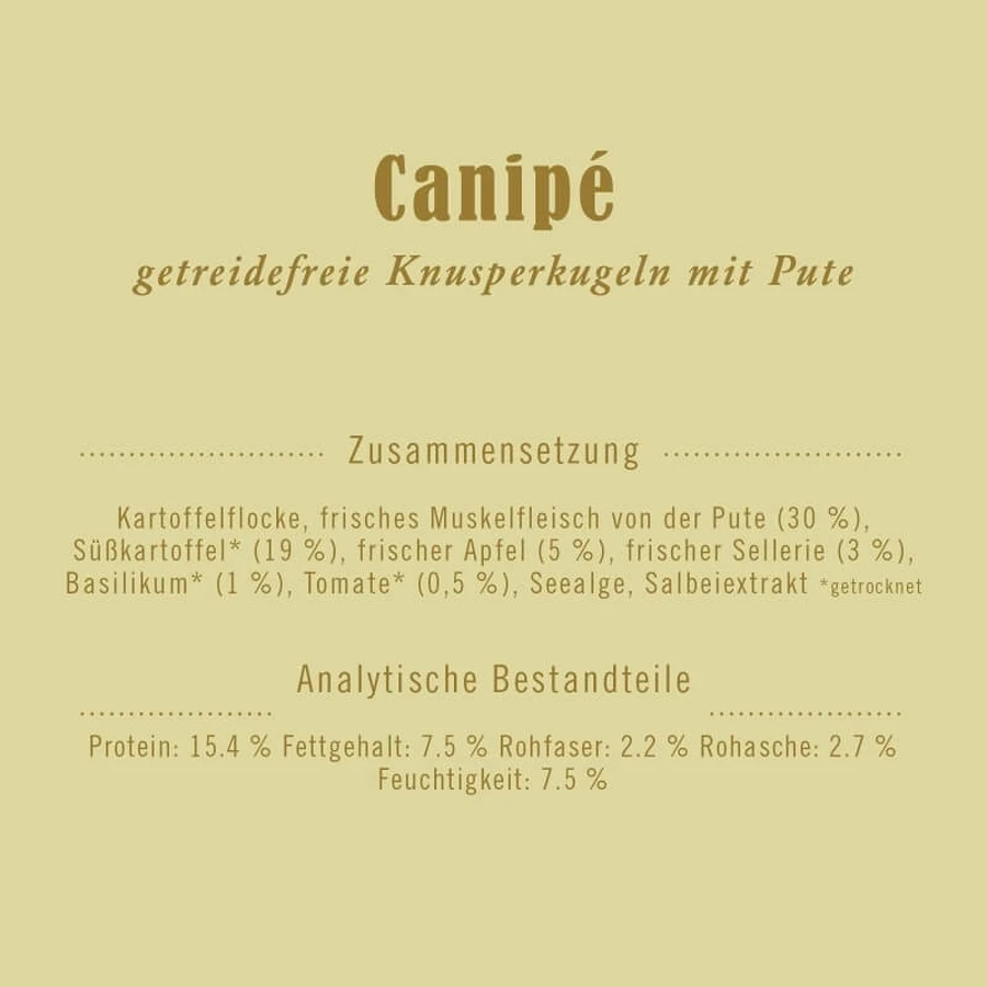 Terra Canis Canipé Truthahn – Snacks für Hunde mit Nahrungsmittelunverträglichkeiten, 200 g