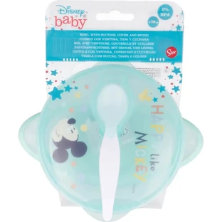 Disney Baby-Mickey-Set – Teller mit Saugnapf, Deckel und Löffel