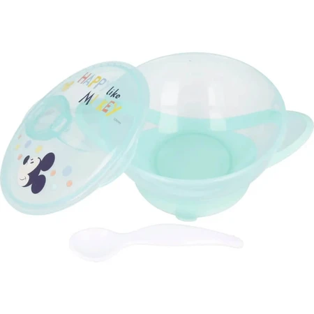 Disney Baby-Mickey-Set – Teller mit Saugnapf, Deckel und Löffel