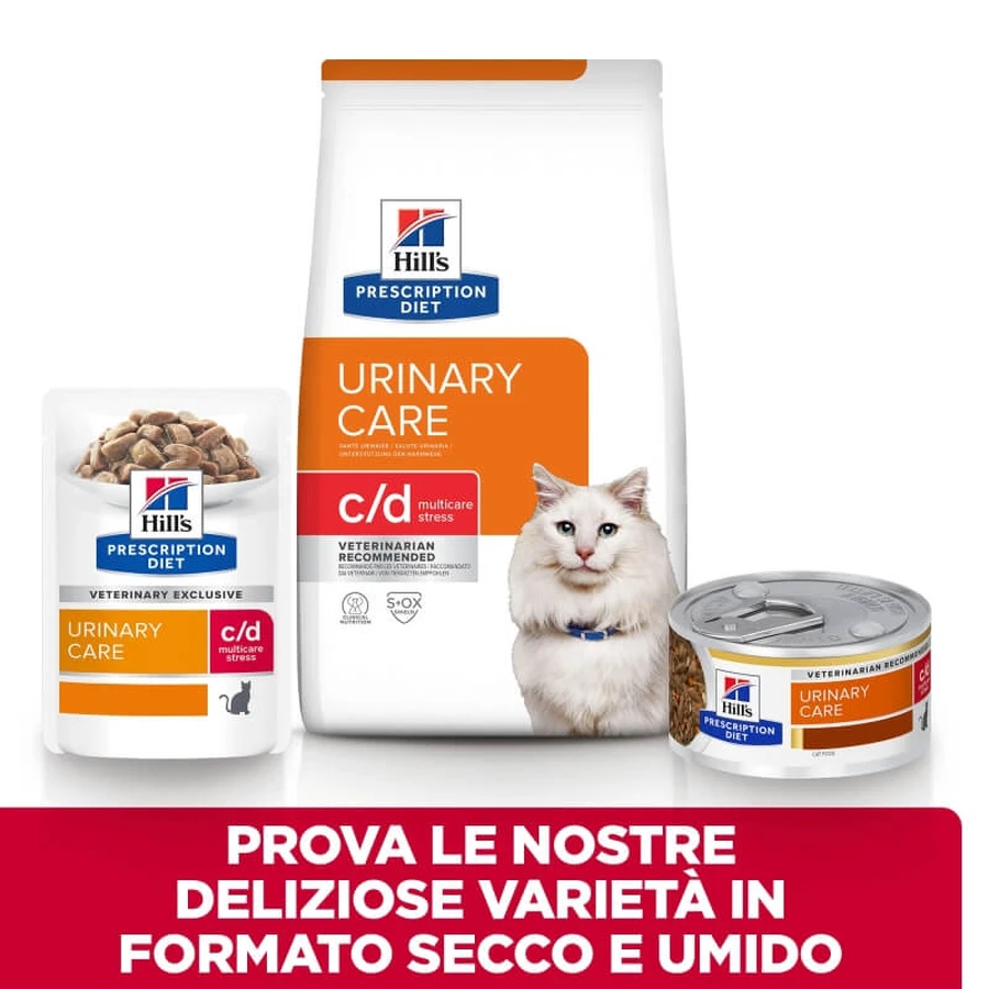 Hill's Prescription Diet C-D Feline Urinary Stress Thunfisch und Gemüse – Futter für erwachsene Katzen mit Harnwegsproblemen, 85 g