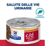Hill's Prescription Diet C-D Feline Urinary Stress Thunfisch und Gemüse – Futter für erwachsene Katzen mit Harnwegsproblemen, 85 g
