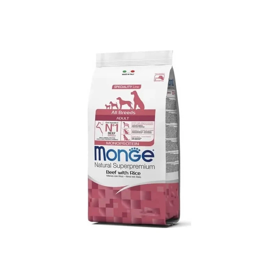 Pienso seco Monge Natural Superpremium para todas las razas (adultos), ternera y arroz, 12 kg
