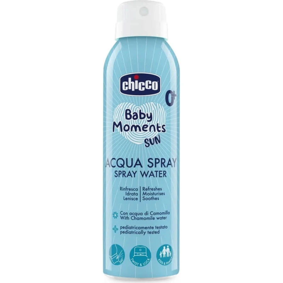 Chicco Baby Moments Sun 0+ - Spray refrescante e hidratante, 150 ml