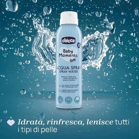 Chicco Baby Moments Sun 0+ - Spray refrescante e hidratante, 150 ml