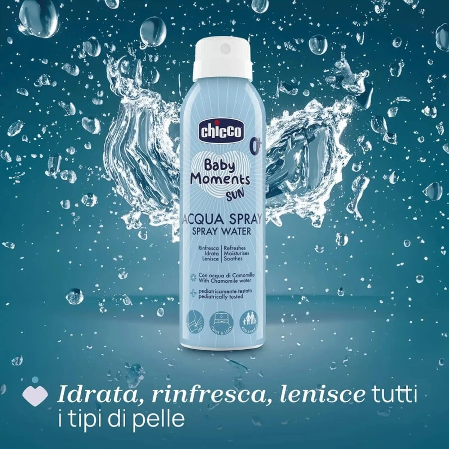 Chicco Baby Moments Sun 0+ - Spray refrescante e hidratante, 150 ml