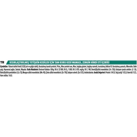 Purina Pro Plan Sterilized Adult 1+ Renal Plus Turkey - Complete Food for Sterilized Adult Cats, 10 kg