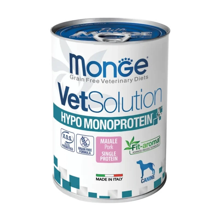 Monge Vetsolution Hypo Monoprotein Pork - Alimento completo para perros con intolerancias alimentarias, 400 g