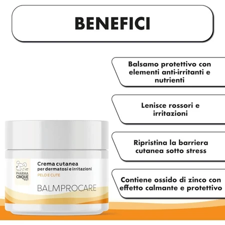 Pharma Cinque Pet Balmprocare - Soothing and Regenerating Skin Cream for Skin Conditions and Irritations, 50 ml