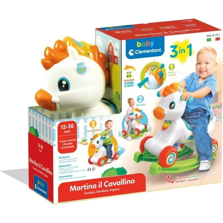 Clementoni Martino the Little Horse - 3-in-1 Ride-On Toy for Ages 12 Months and Up