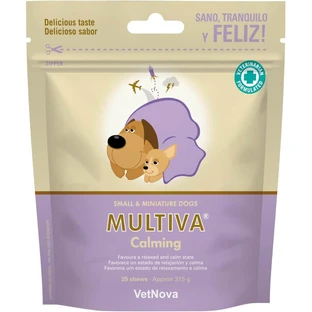 Vetnova Multiva Calming voor kleine en dwerghonden - Aanvullend hondenvoer, 25 kauwsnacks