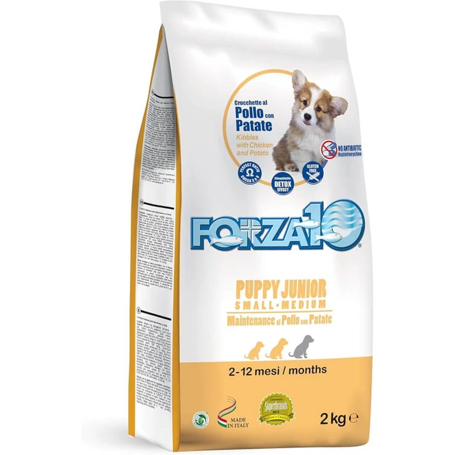 Forza10 Puppy Junior Small & Medium Kip & Aardappelen - Compleet voer voor puppy's en drachtige of zogende honden - 2 kg